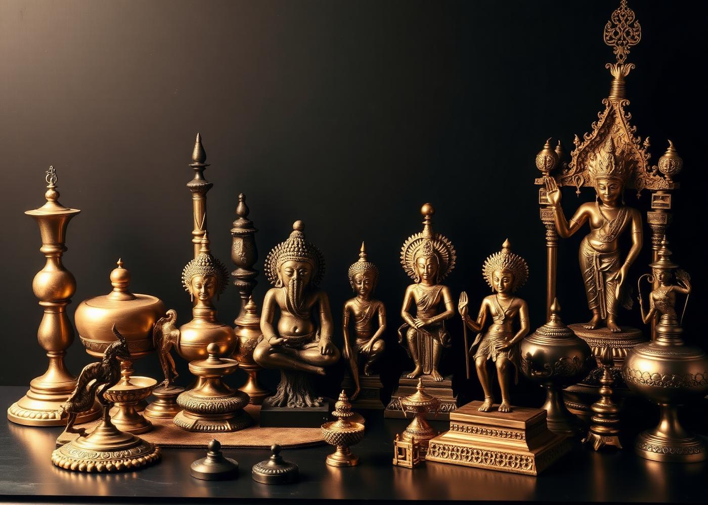 Collection of brass artifacts